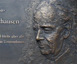 Bronzerelief und Gedenktafel, 80 x 50 cm, Relief von Norbert Marten; Detail, hergestellt im Bronzeguss