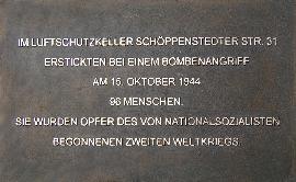 Gedenktafel aus Bronze, hergestellt im Bronzeguss, für die Opfer in einem ehemaligen Luftschutzkeller in Braunschweig