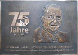 Gedenktafel, Erinnerungstafel aus Bronze zum Firmenjubiläum