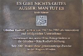 Gedenktafel, Erinnerungstafel, Informationstafel aus Bronze mit QR-Code